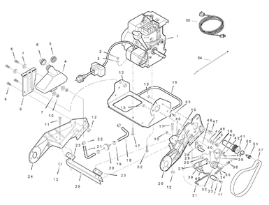 Engine And Frame Assembly Diagram and Parts List for 6210540X116NA-PM50E 2007 Briggs and Stratton Snow Blower